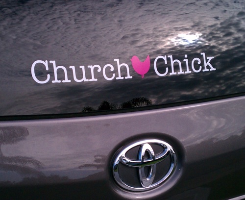 Church Chick Car Window Decal